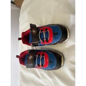 Marvel Spider-Man Boys Light-Up Sneakers Size 11 Red Blue Hook & Loop Shoes